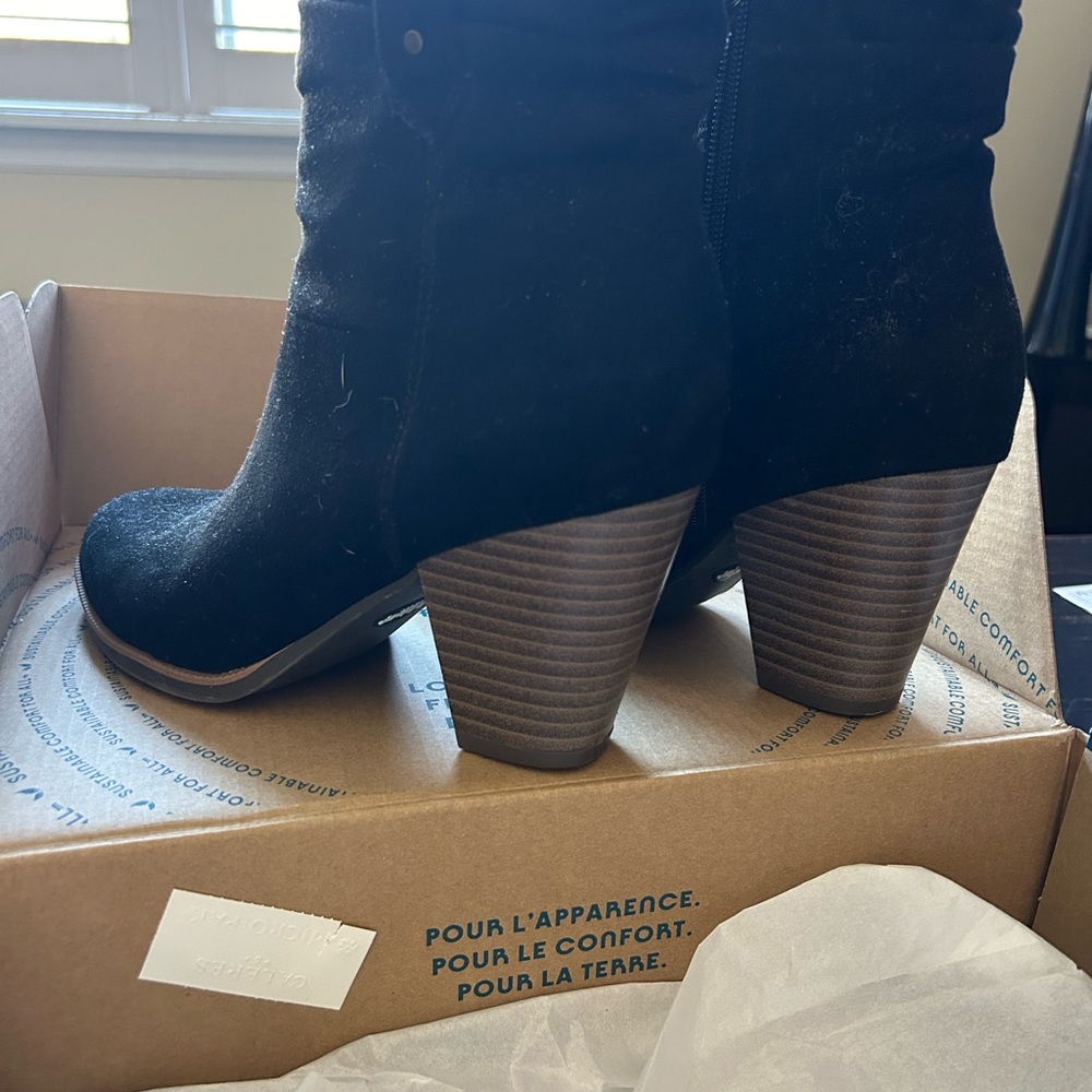 Black suede ankle boots
